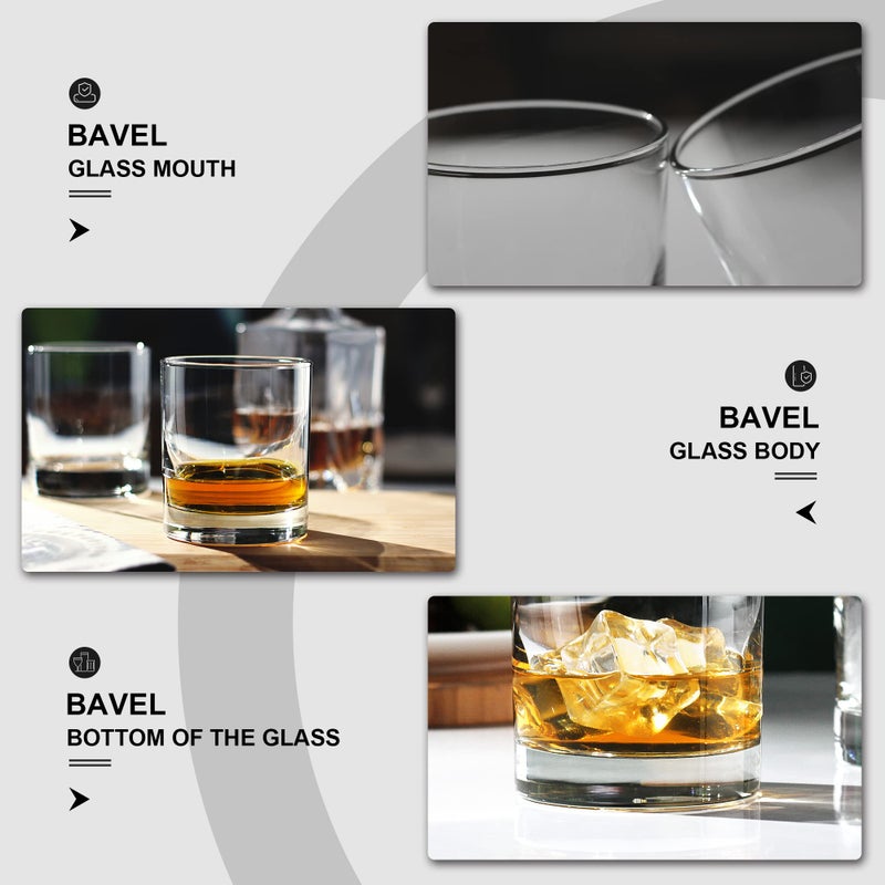 Bavel Rock Style Old Fashioned Whiskey Glasses 11 Ounce, Short Glasses For Camping/Party,Set Of 6 - Image 3